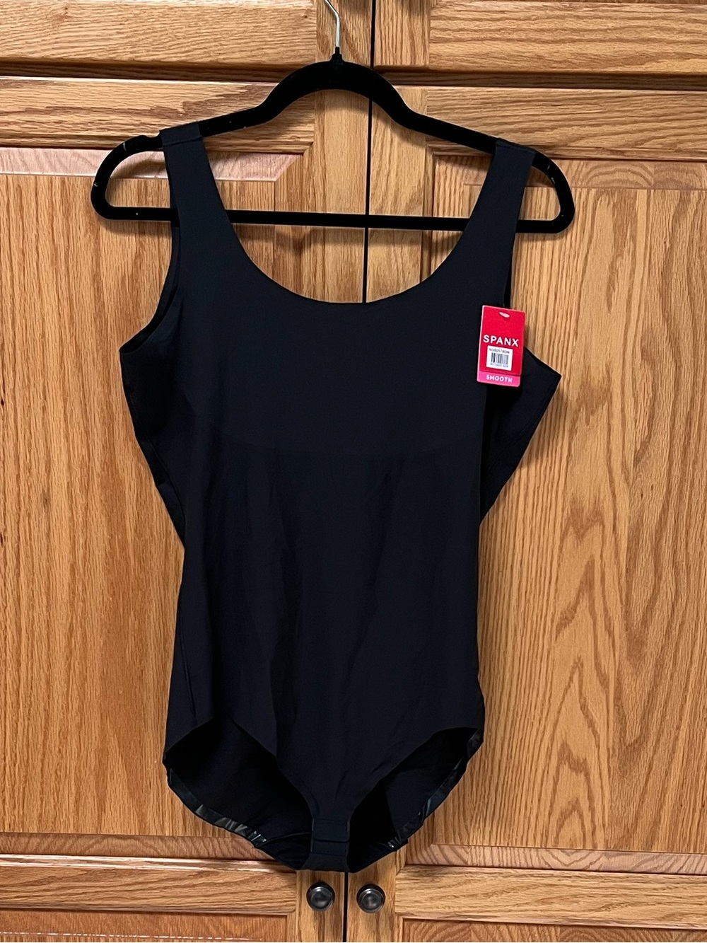 SPANX Women’s Black Scoop-Neck One-Piece Bodysuit, NWT, Size 1X
